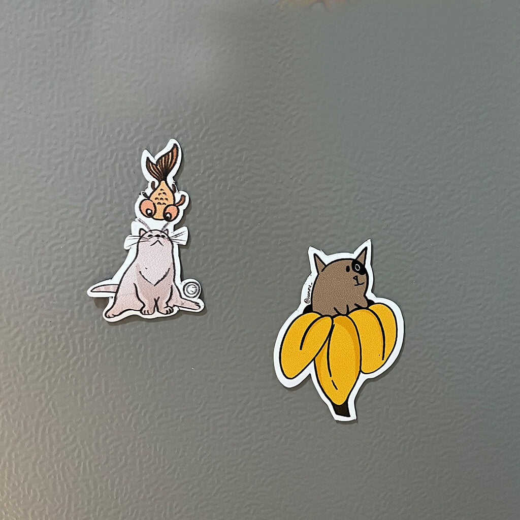 Kitty Banana Fridge Magnet