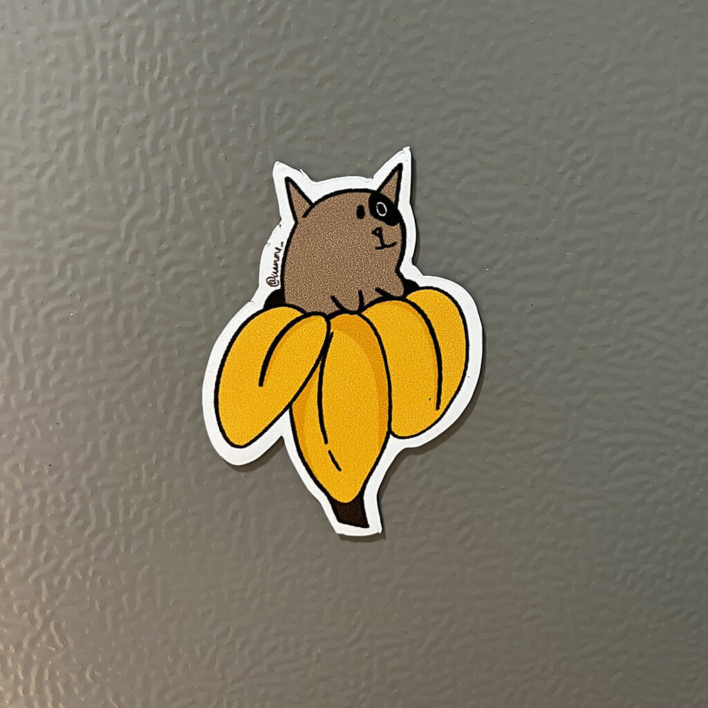 Kitty Banana Fridge Magnet