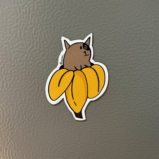 Kitty Banana Fridge Magnet