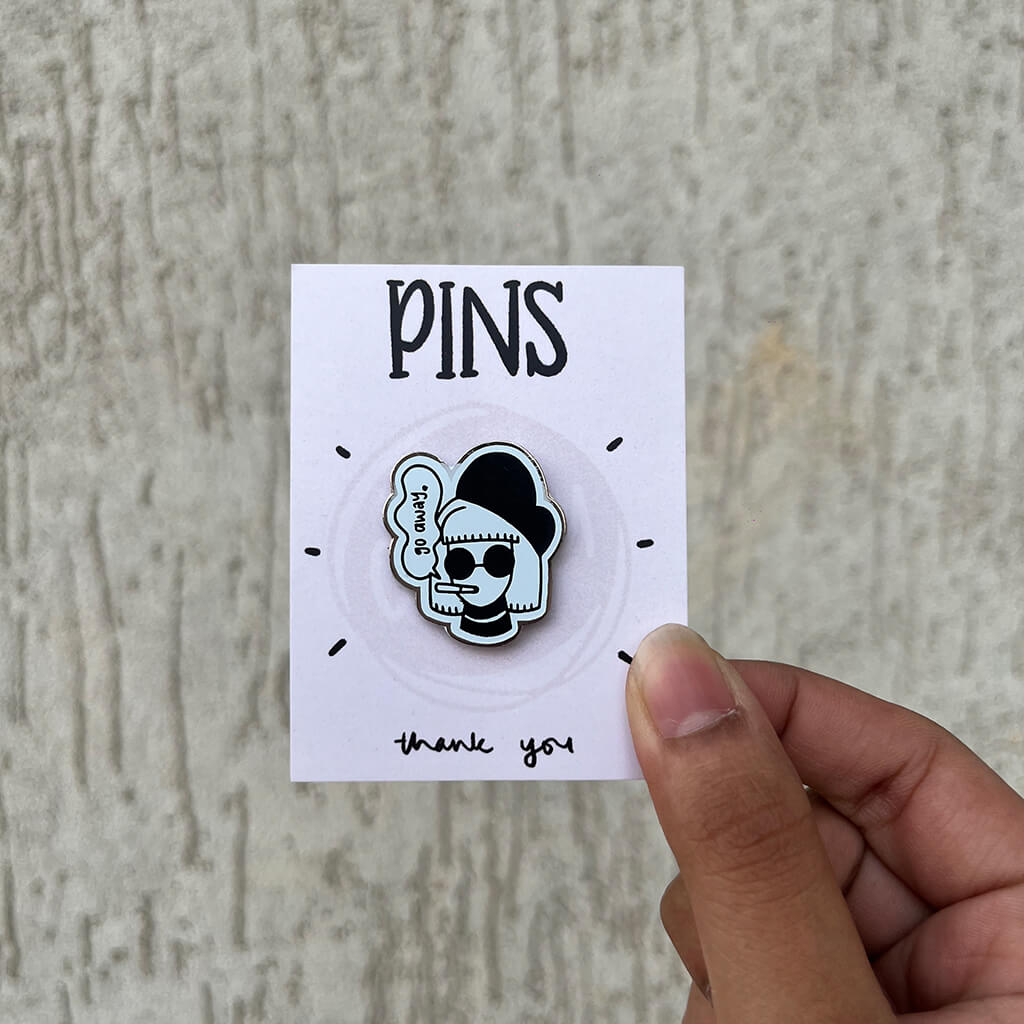 Go Away Enamel PIN