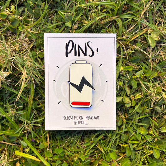 Low Battery Enamel PIN