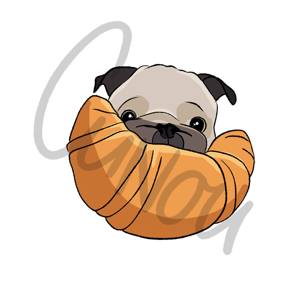 Pug With A Croissant STICKERS